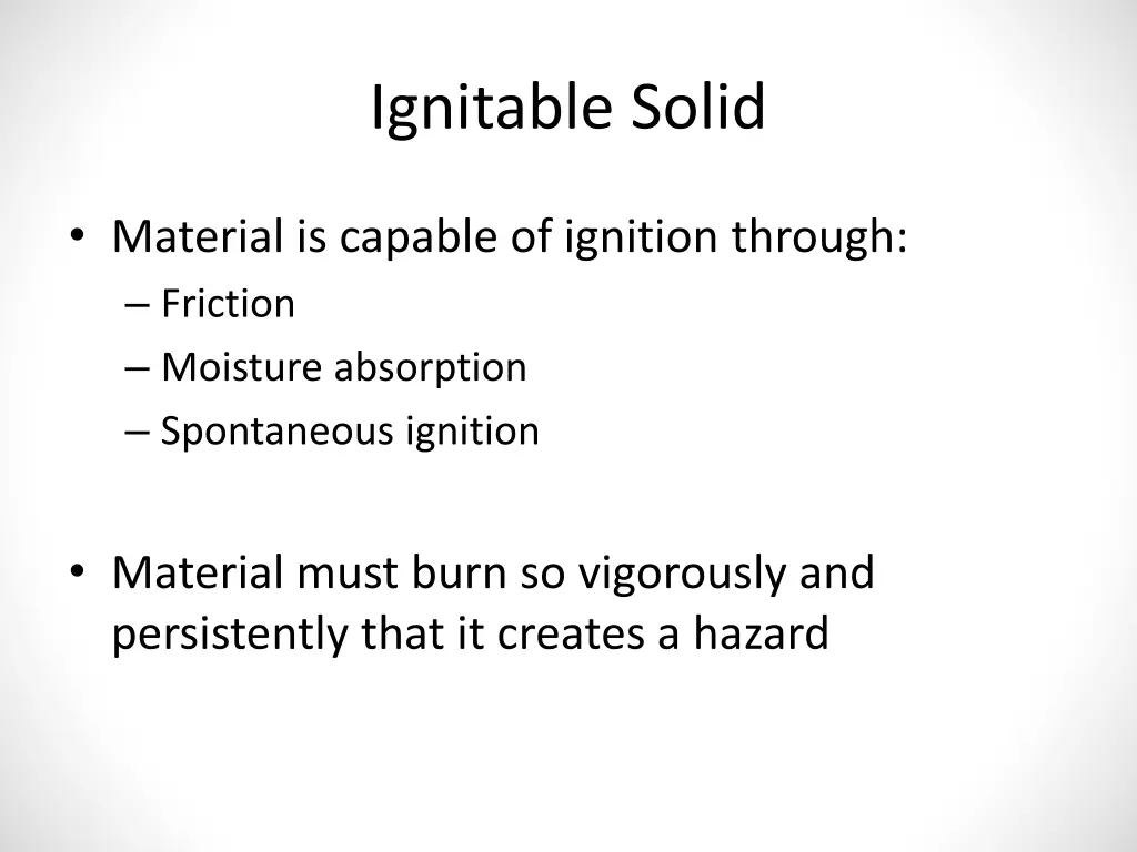 ignitable solid