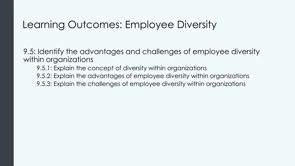 learning outcomes employee diversity