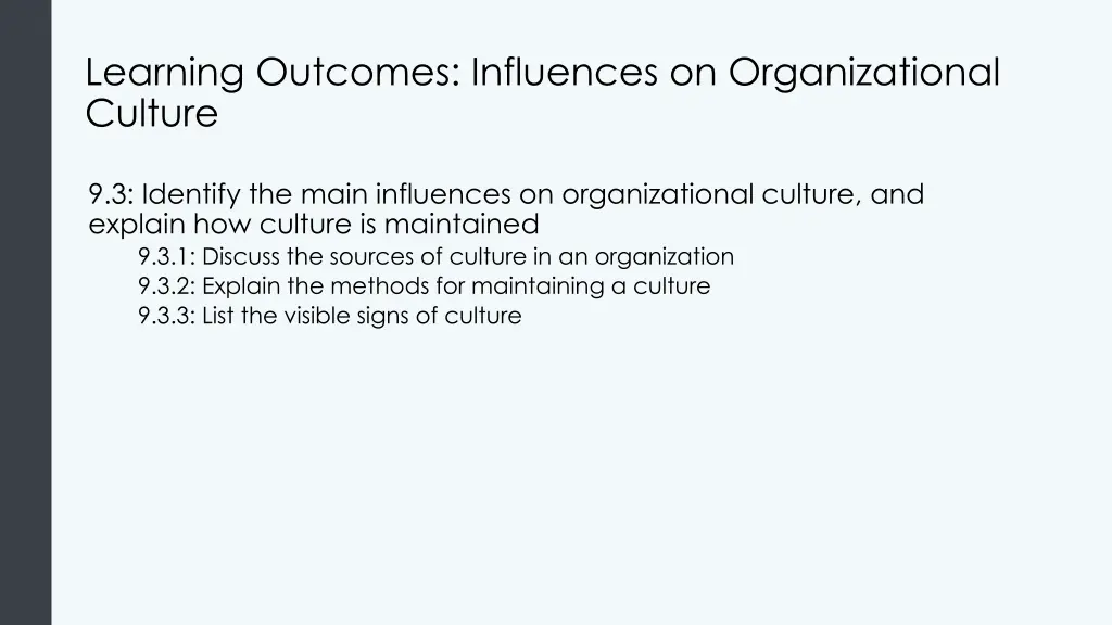 learning outcomes influences on organizational