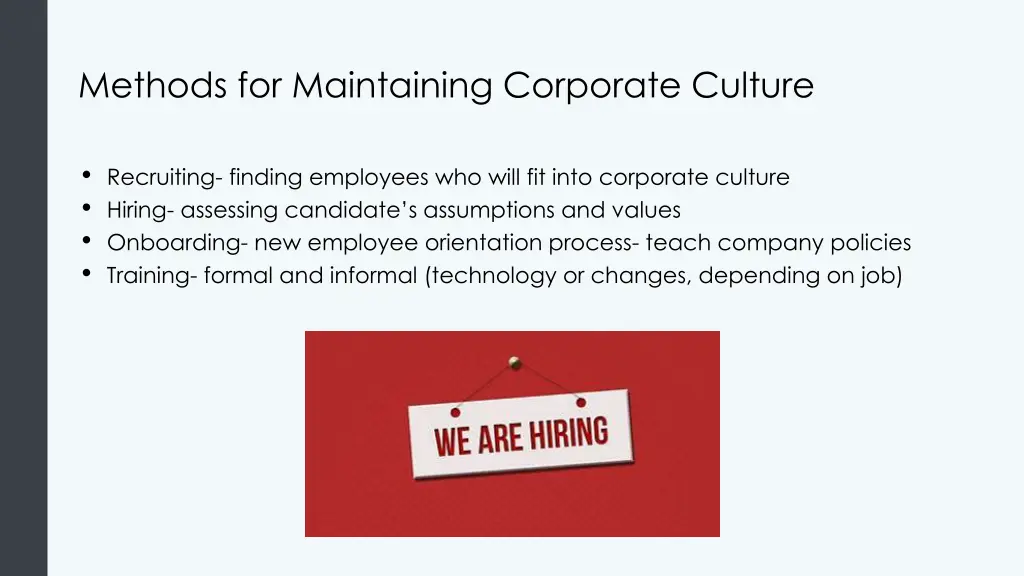 methods for maintaining corporate culture