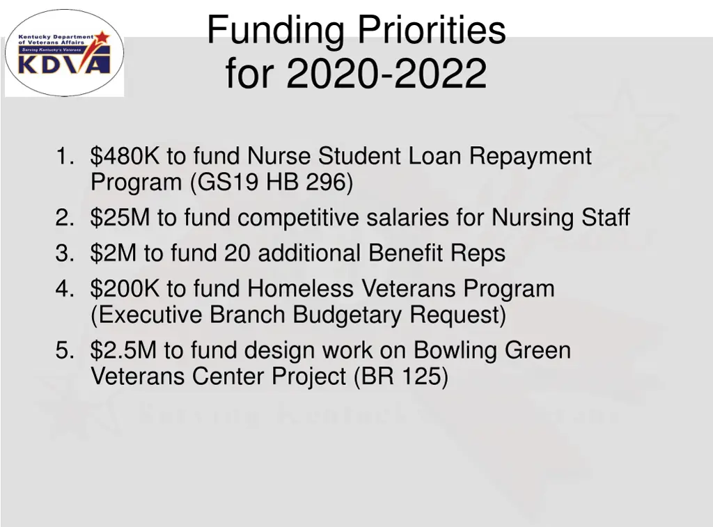 funding priorities for 2020 2022