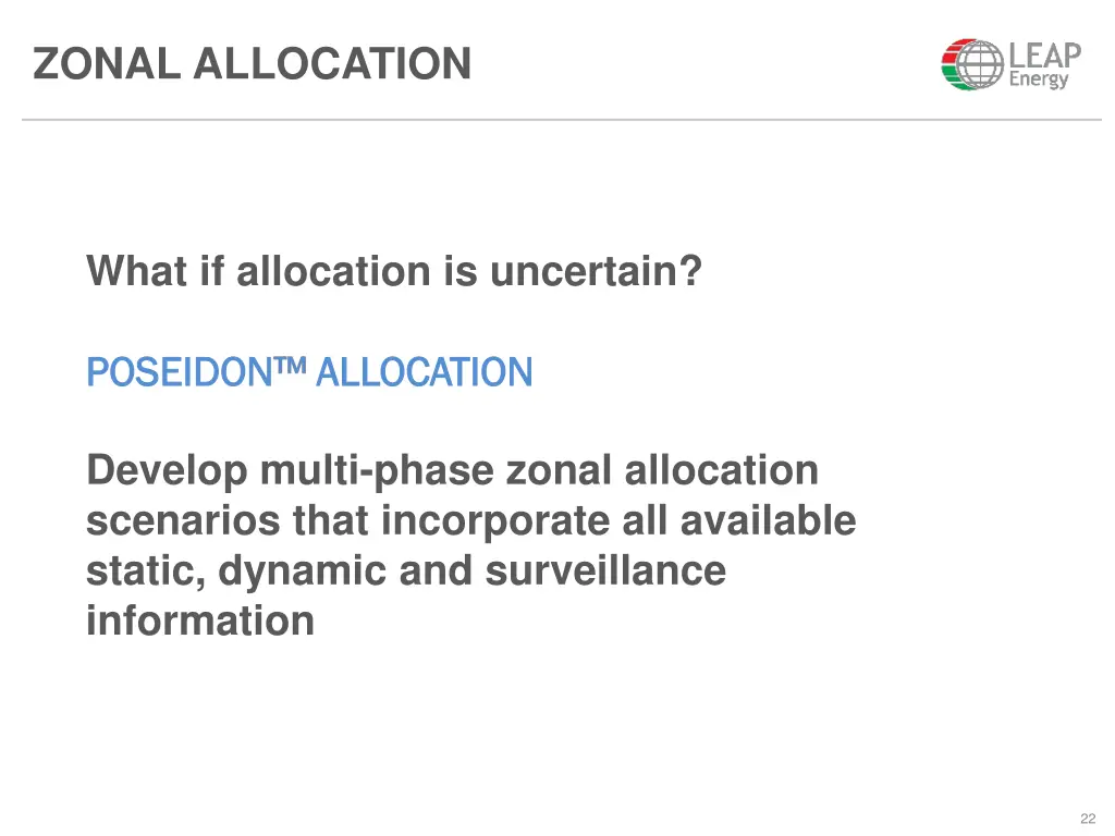 zonal allocation