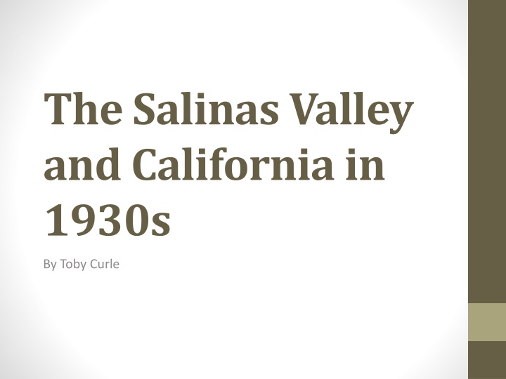 the salinas valley and california in 1930s