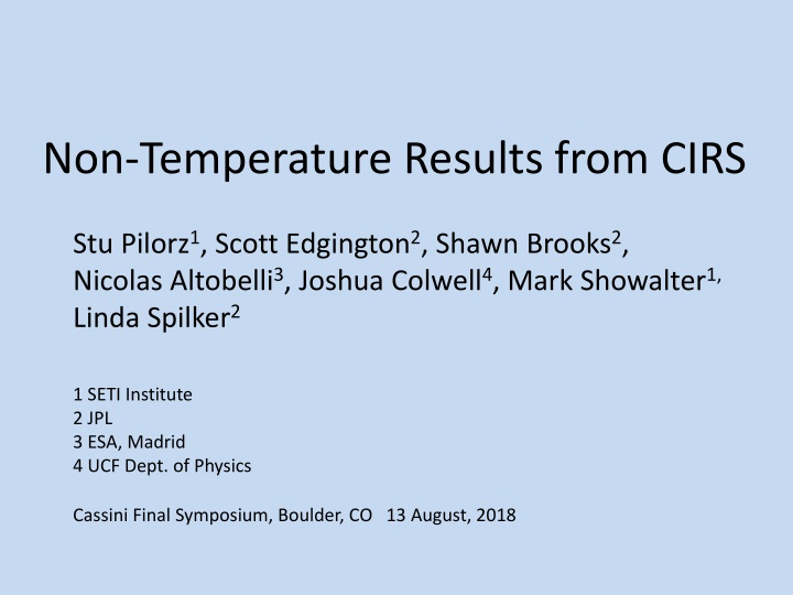 non temperature results from cirs