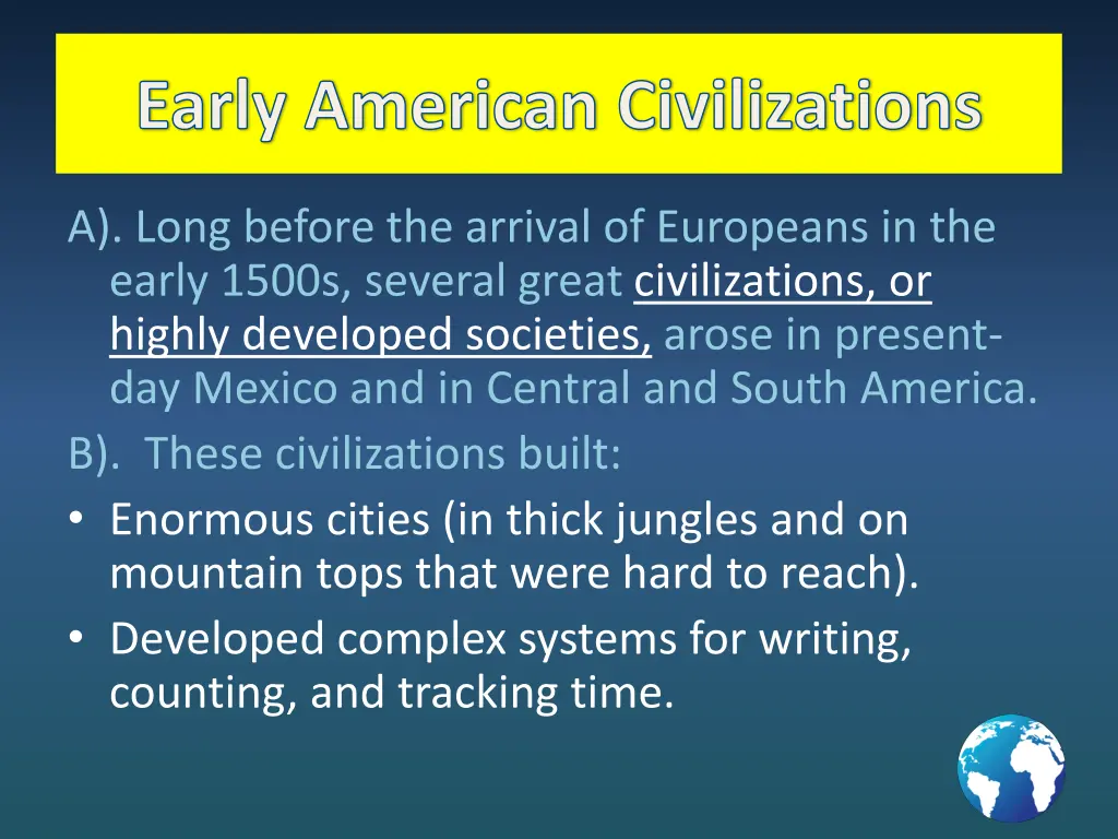 early american civilizations