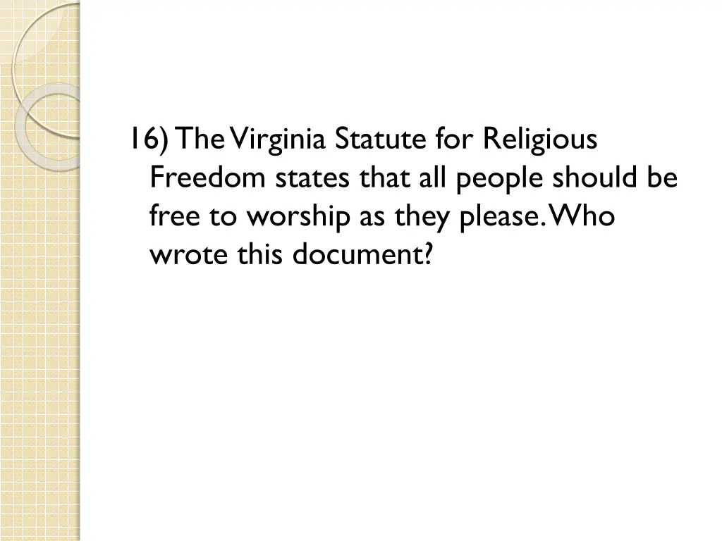 16 the virginia statute for religious freedom