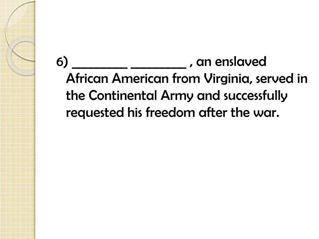 6 an enslaved african american from virginia