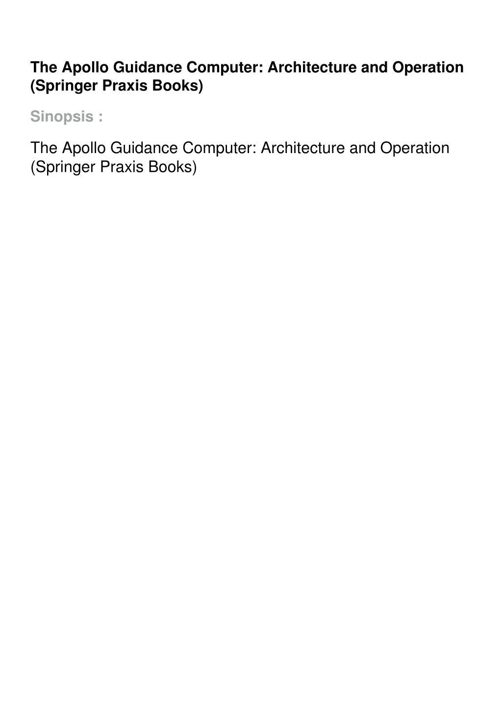 the apollo guidance computer architecture