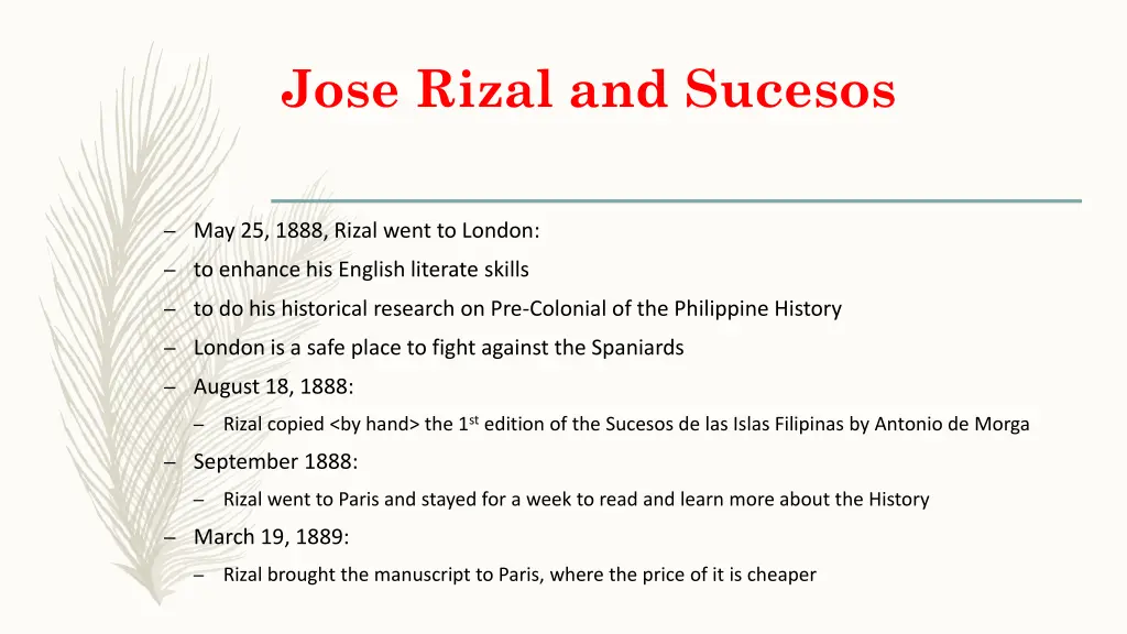 jose rizal and sucesos