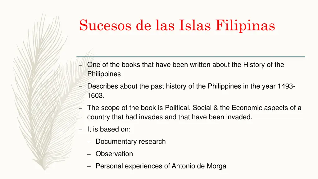 sucesos de las islas filipinas