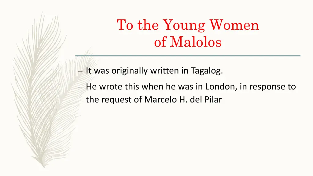 to the young women of malolos 1