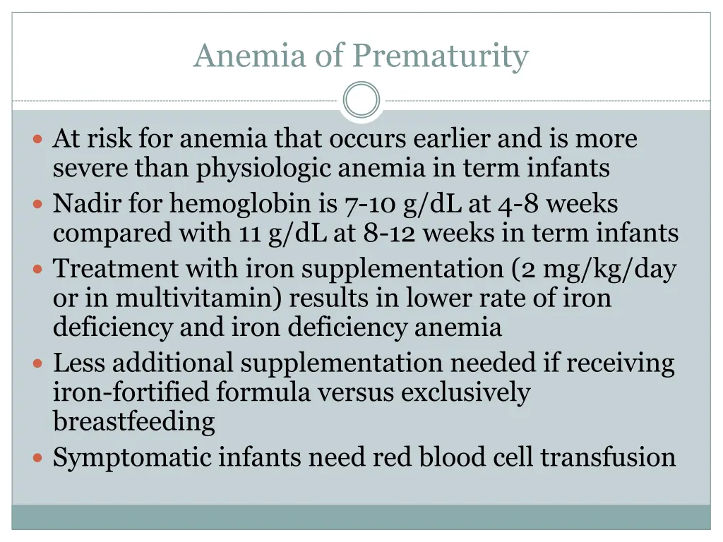 anemia of prematurity