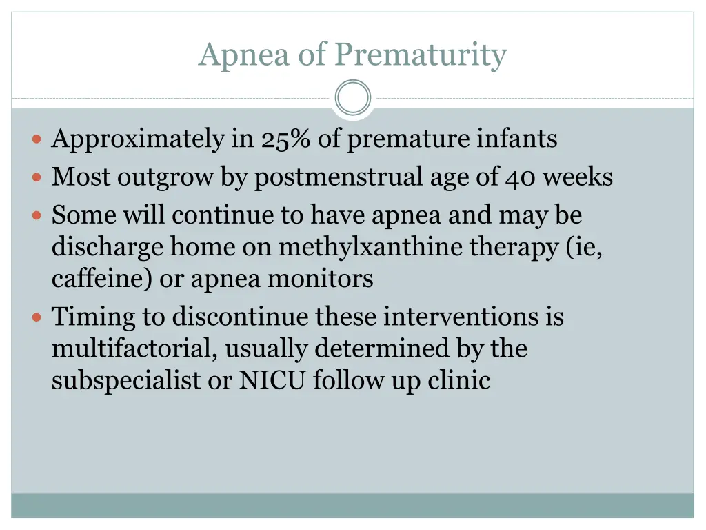 apnea of prematurity