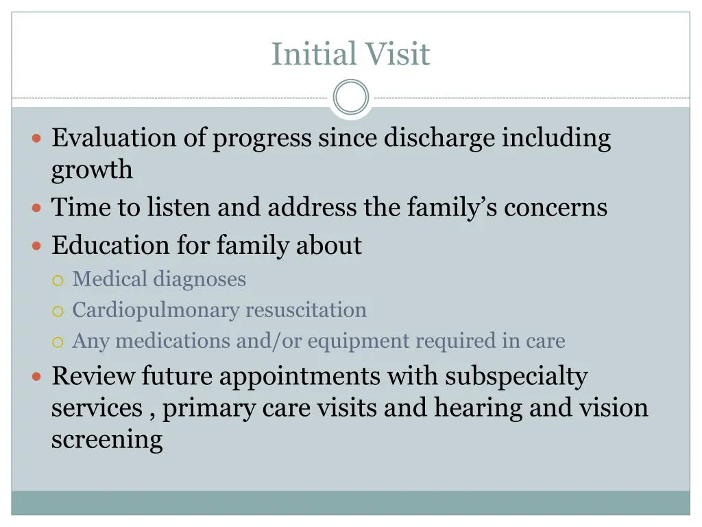 initial visit 1