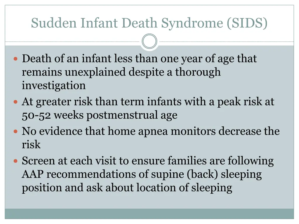 sudden infant death syndrome sids