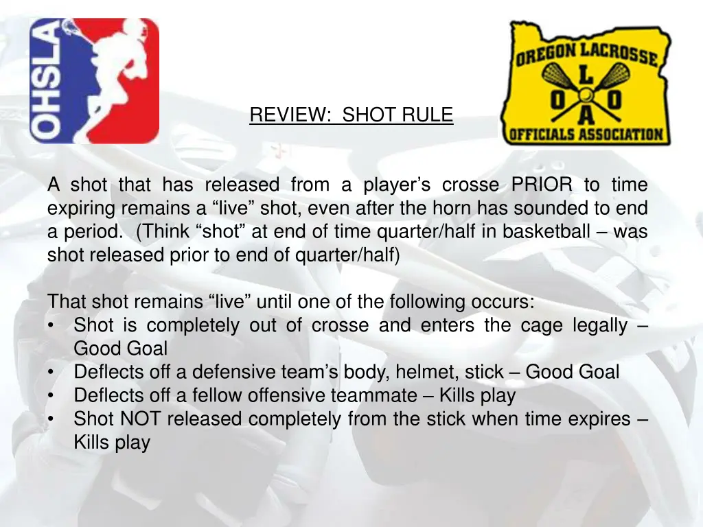 review shot rule