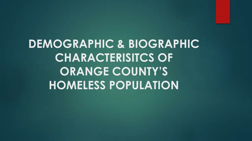 demographic biographic characterisitcs of orange