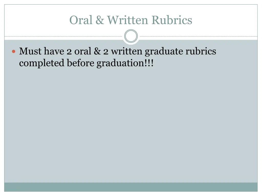 oral written rubrics