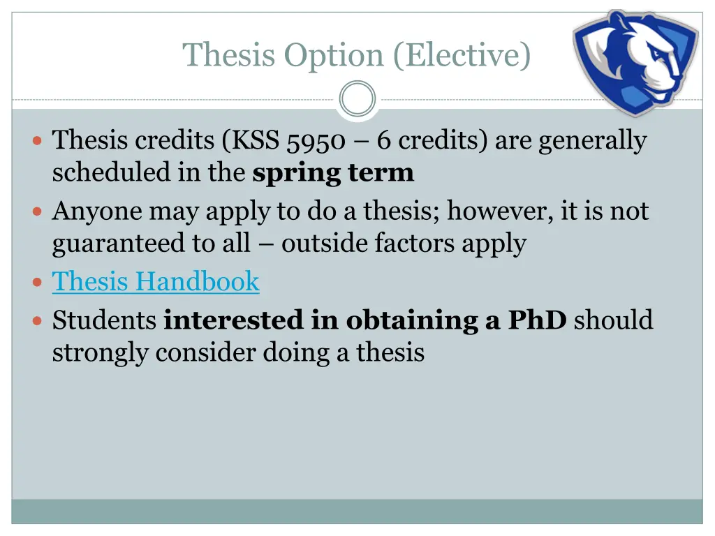 thesis option elective