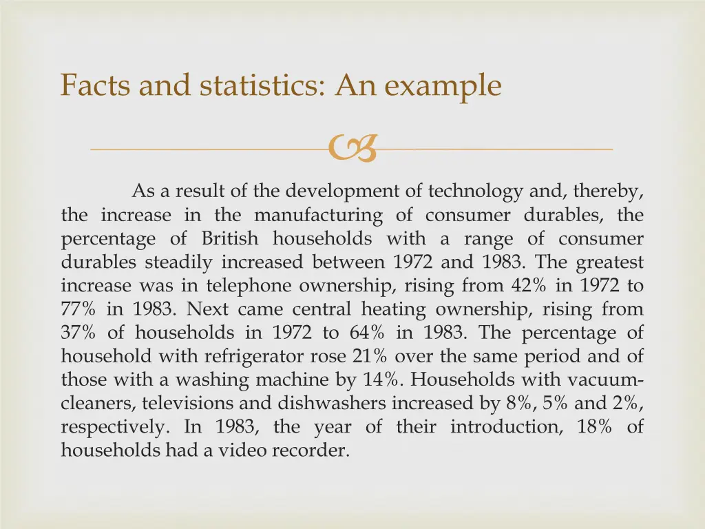 facts and statistics an example 1