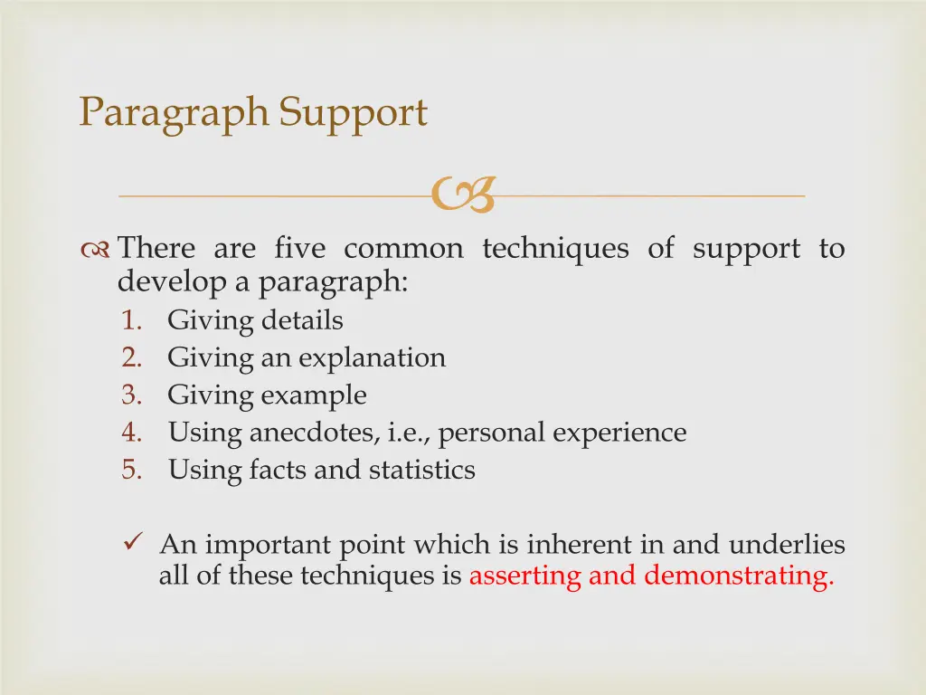 paragraph support