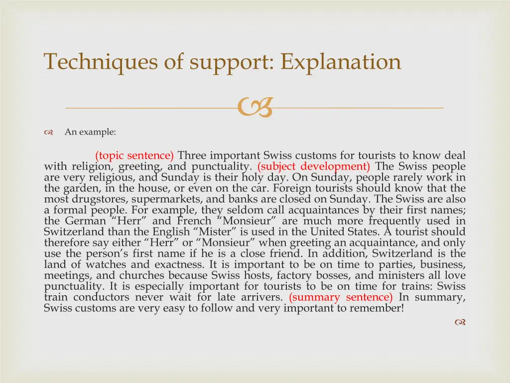 techniques of support explanation 1