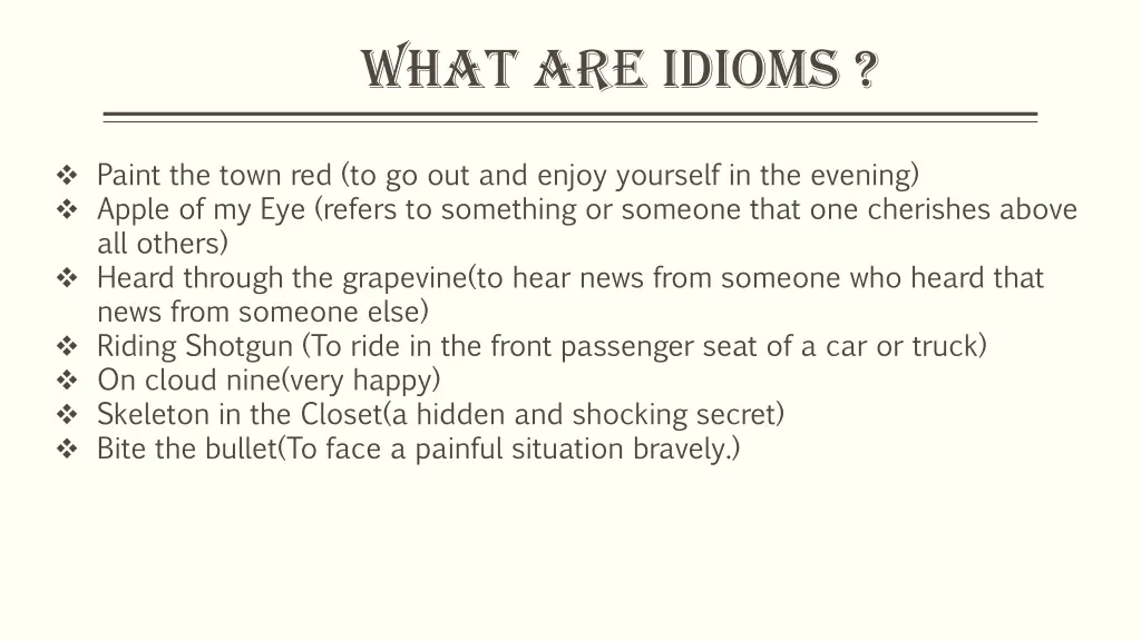 what are idioms 5