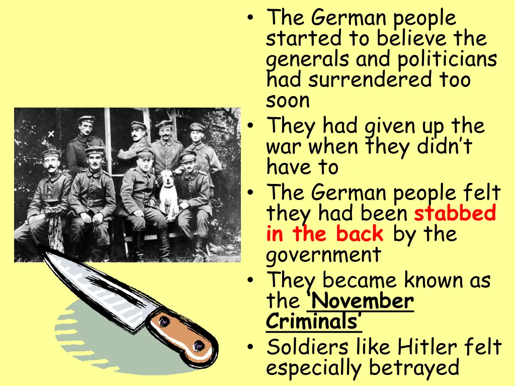 the german people started to believe the generals