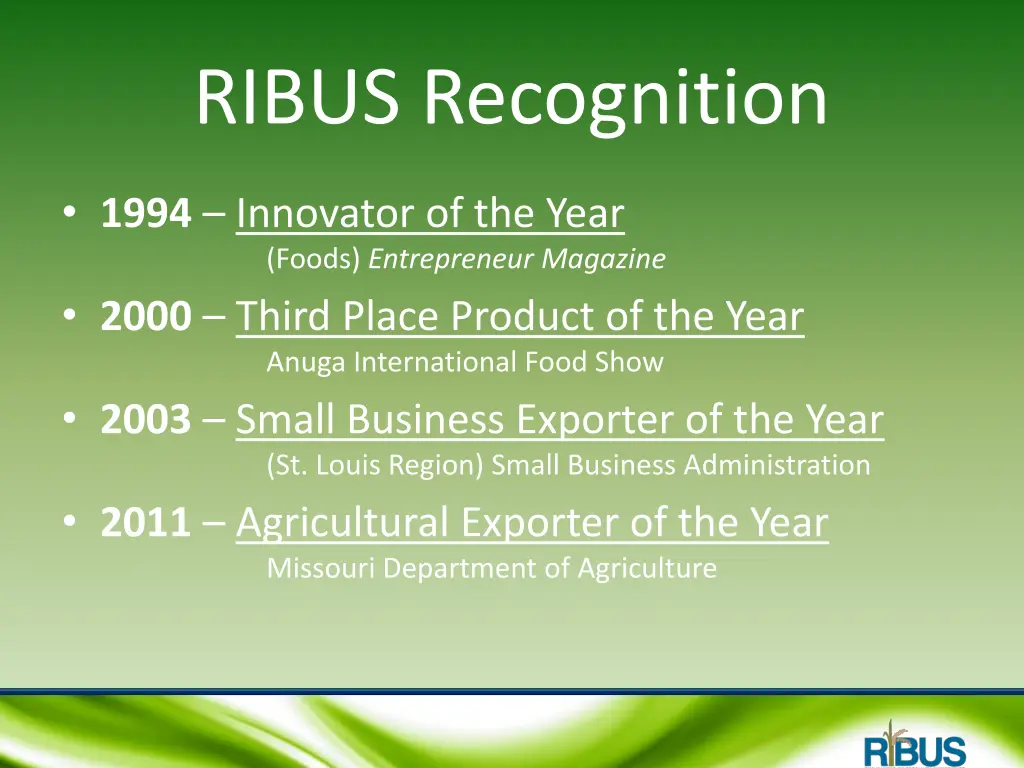 ribus recognition