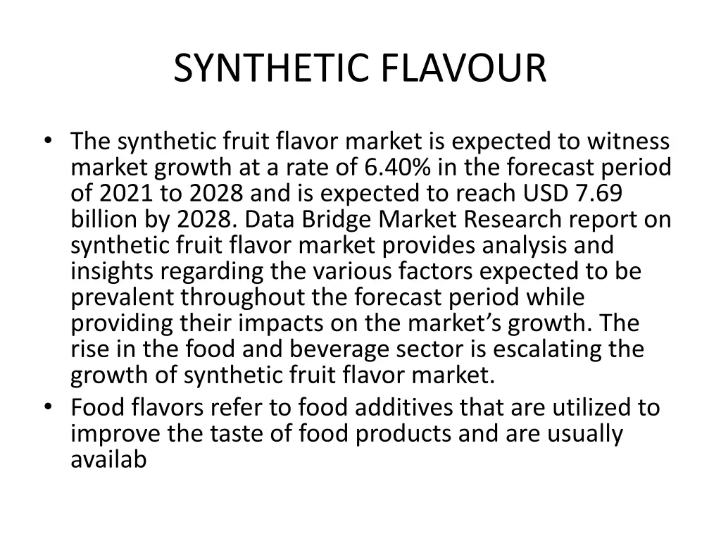 synthetic flavour