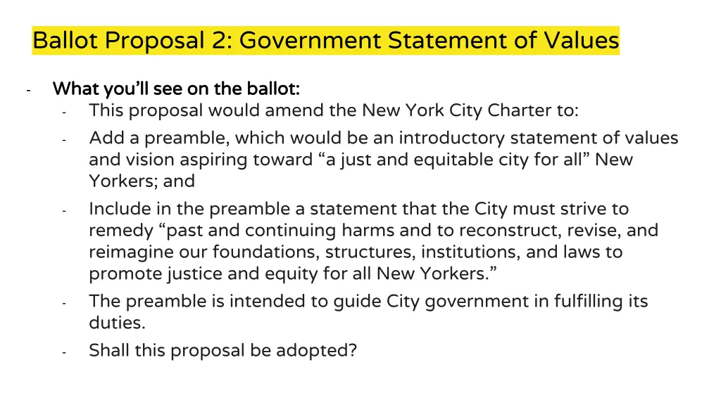 ballot proposal 2 government statement of values