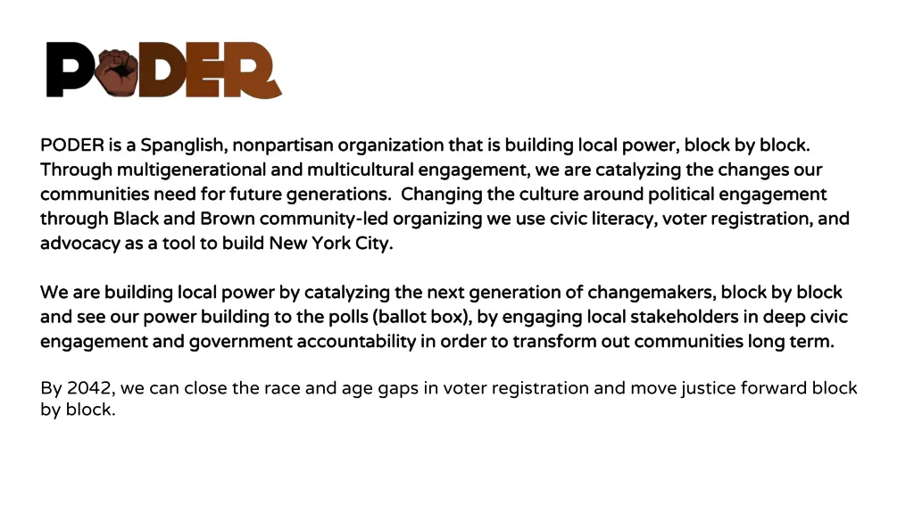 poder is a spanglish nonpartisan organization