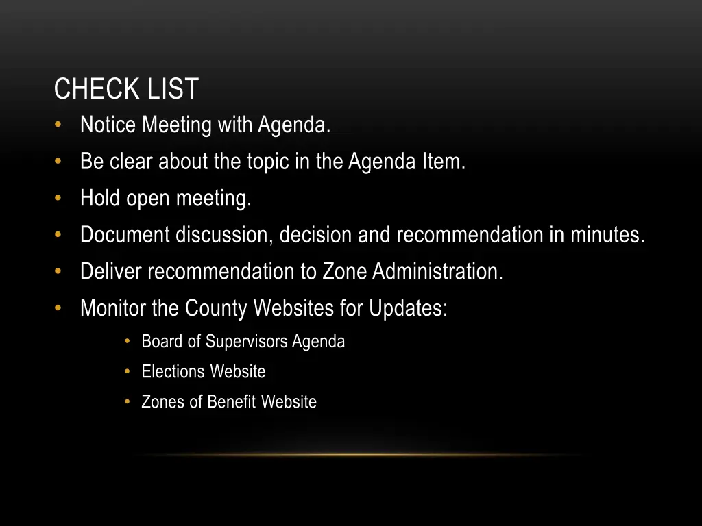 check list notice meeting with agenda be clear