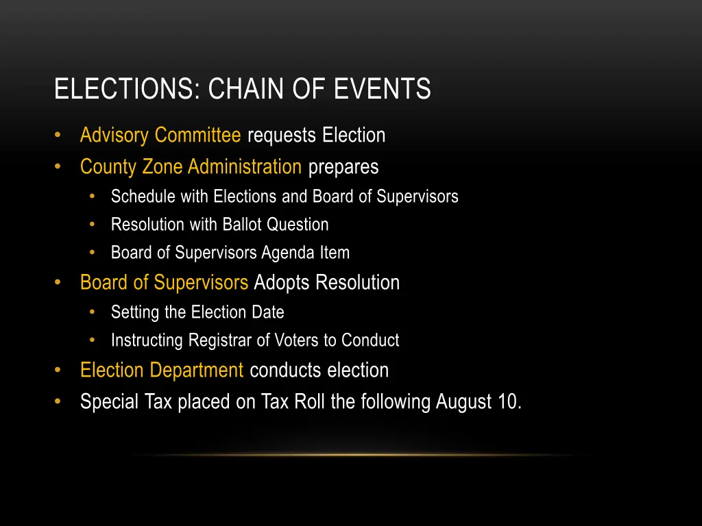 elections chain of events