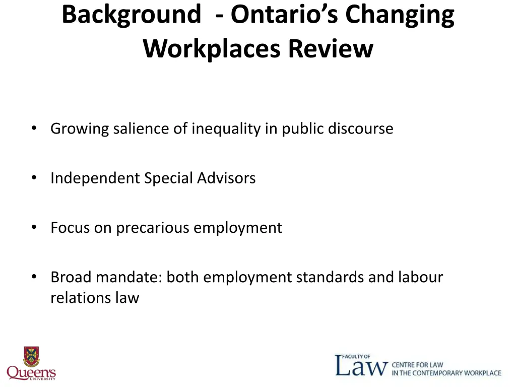 background ontario s changing workplaces review