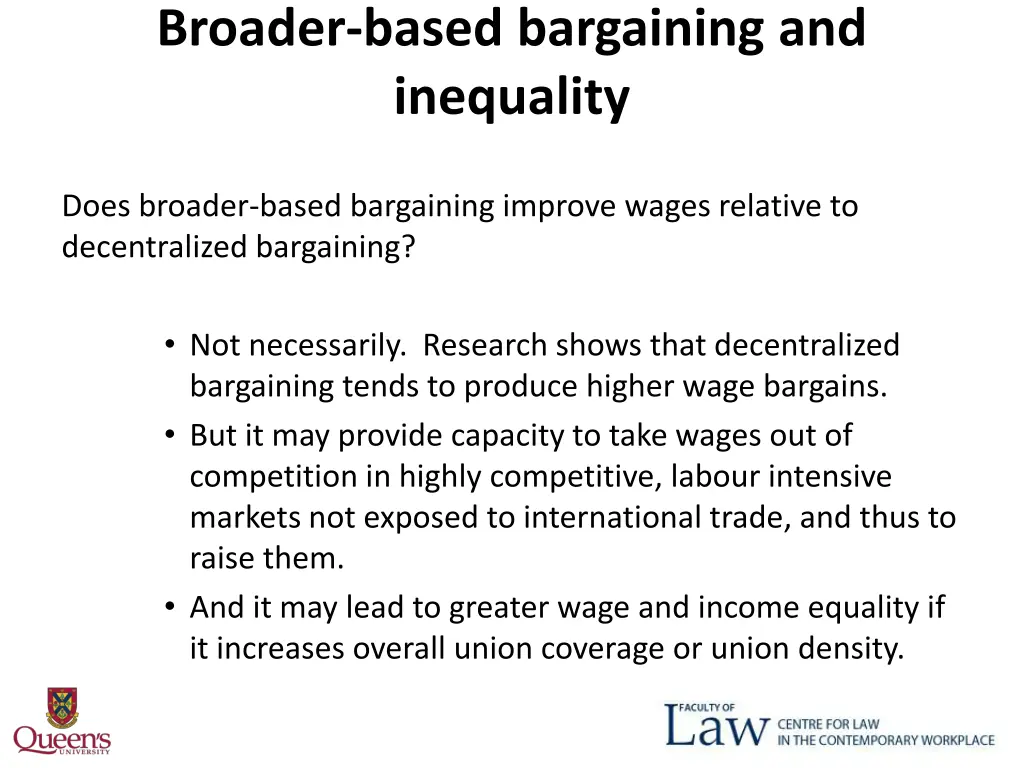 broader based bargaining and inequality