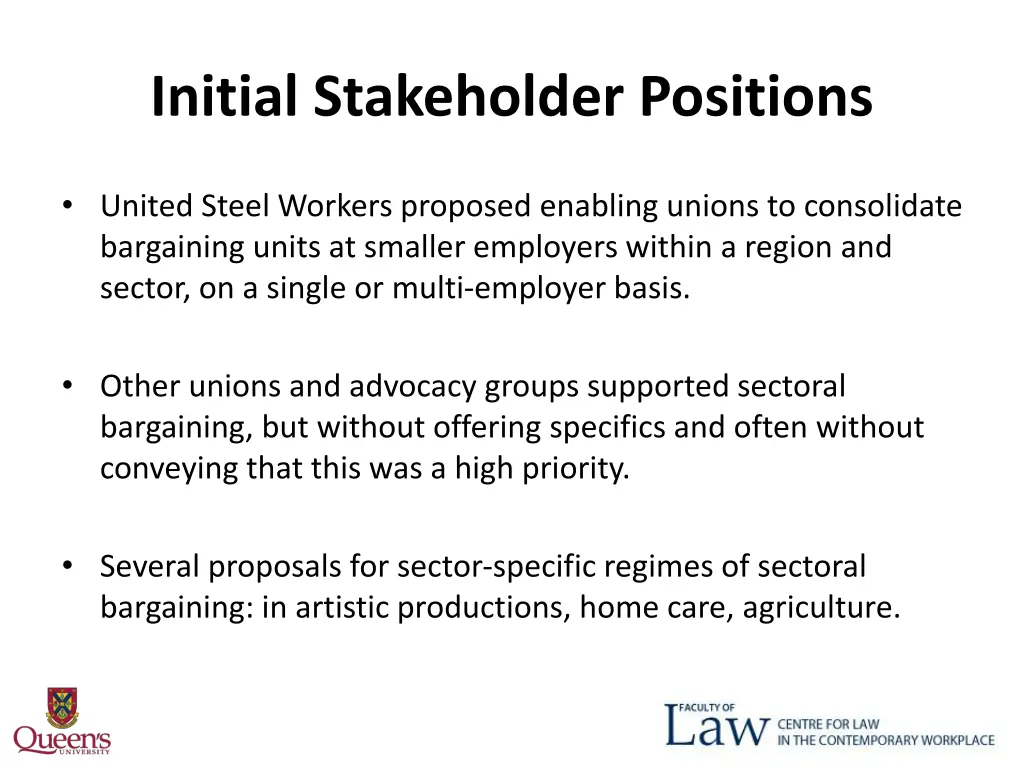 initial stakeholder positions 1