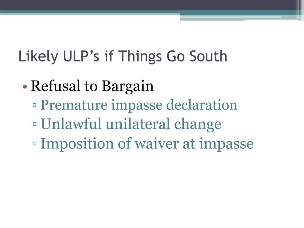 likely ulp s if things go south