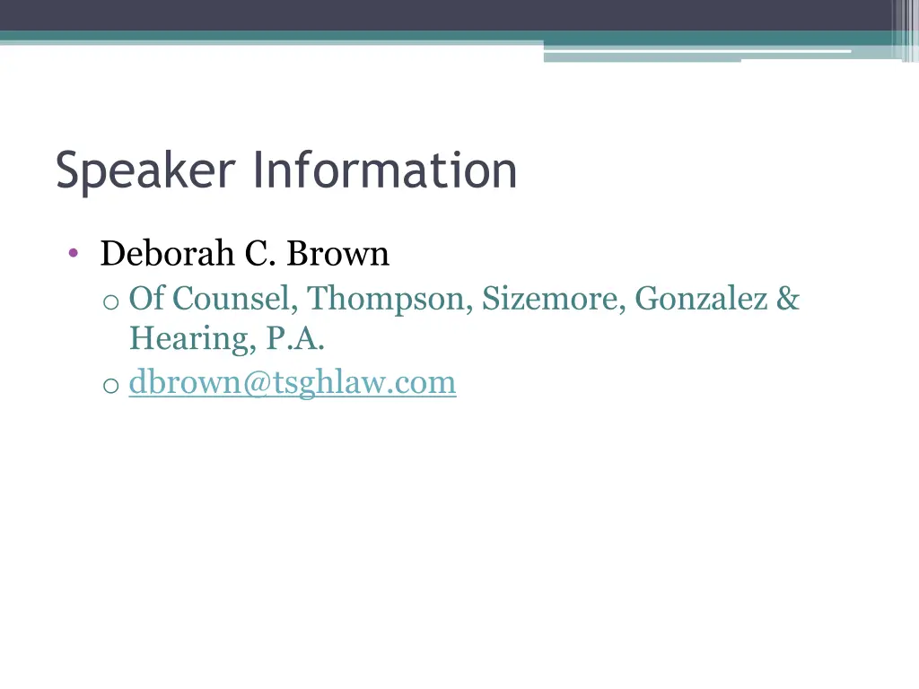 speaker information