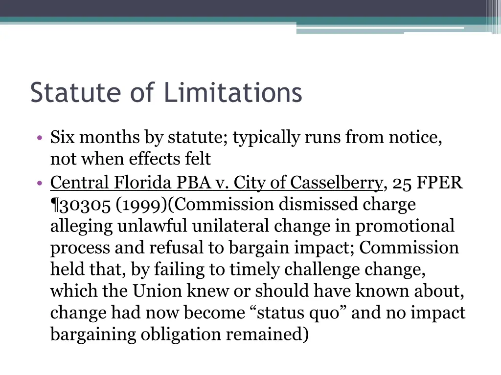 statute of limitations