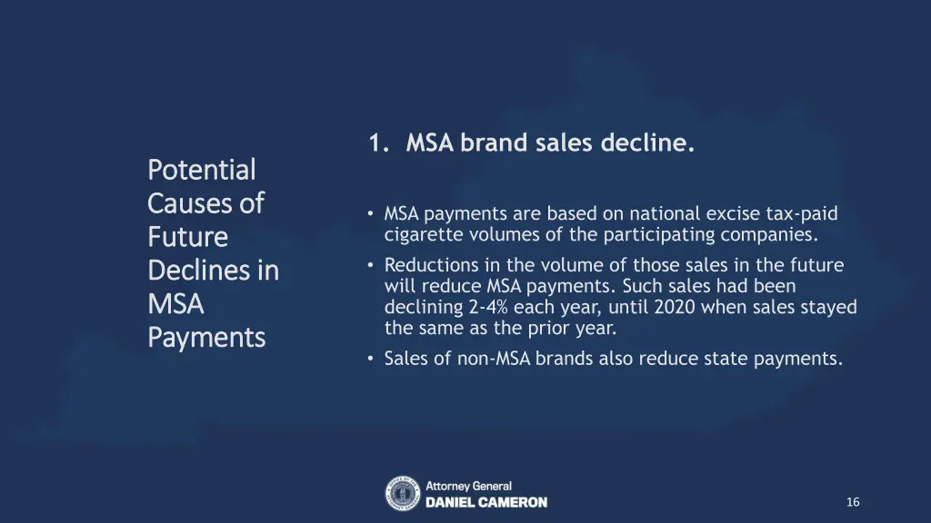 1 msa brand sales decline