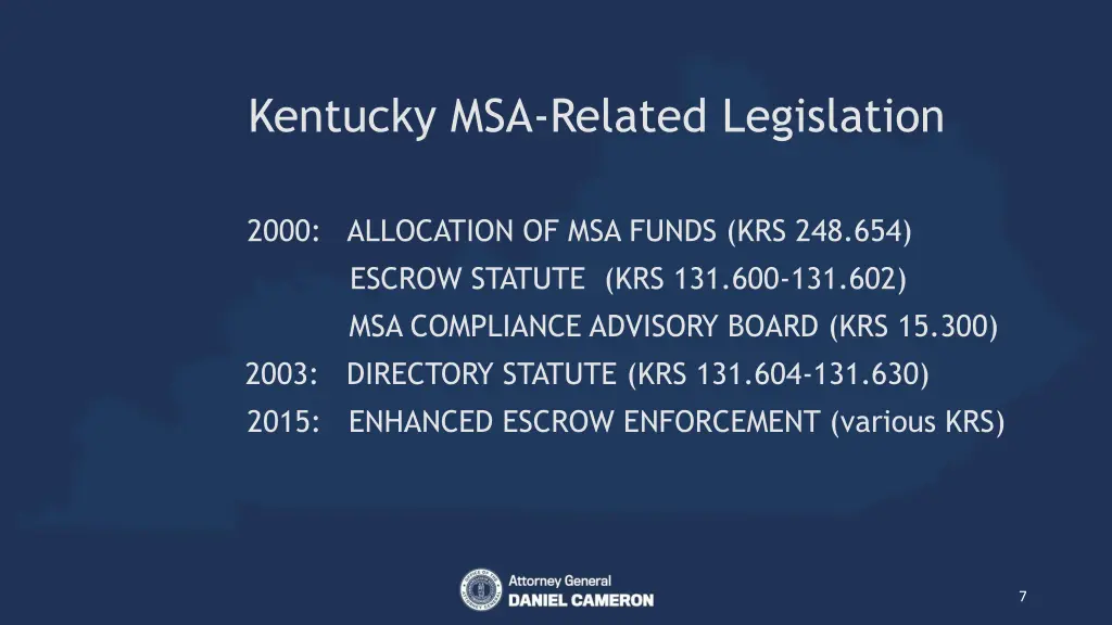 kentucky msa related legislation