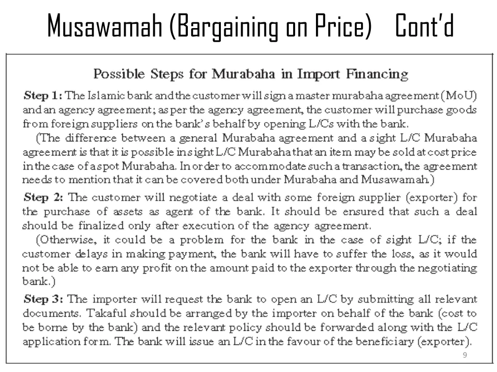 musawamah bargaining on price cont d 1