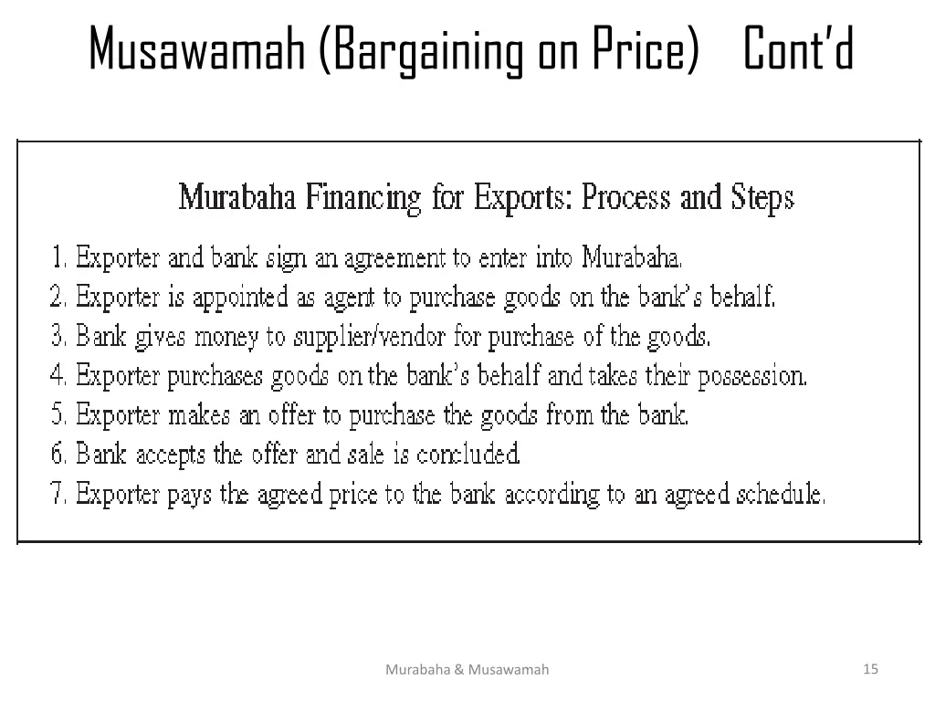 musawamah bargaining on price cont d 7