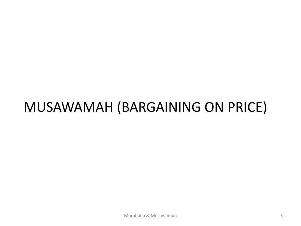 musawamah bargaining on price