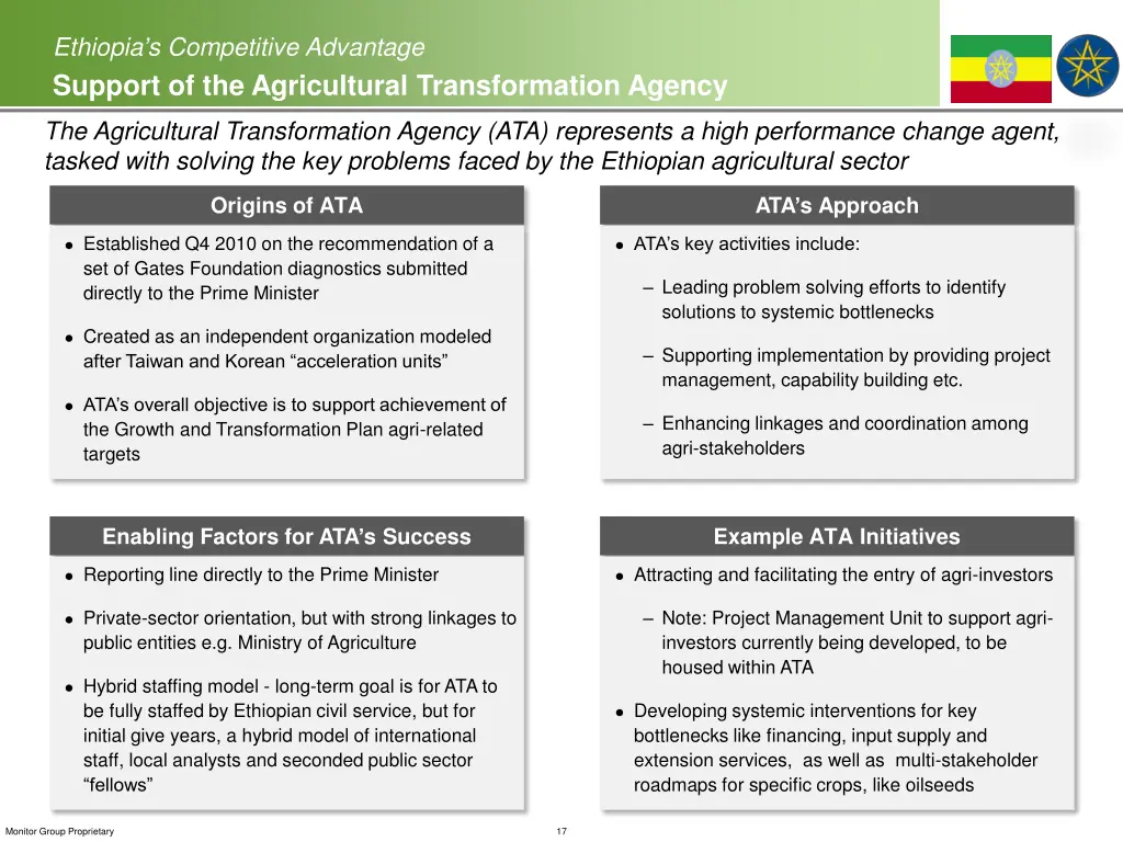 ethiopia s competitive advantage support