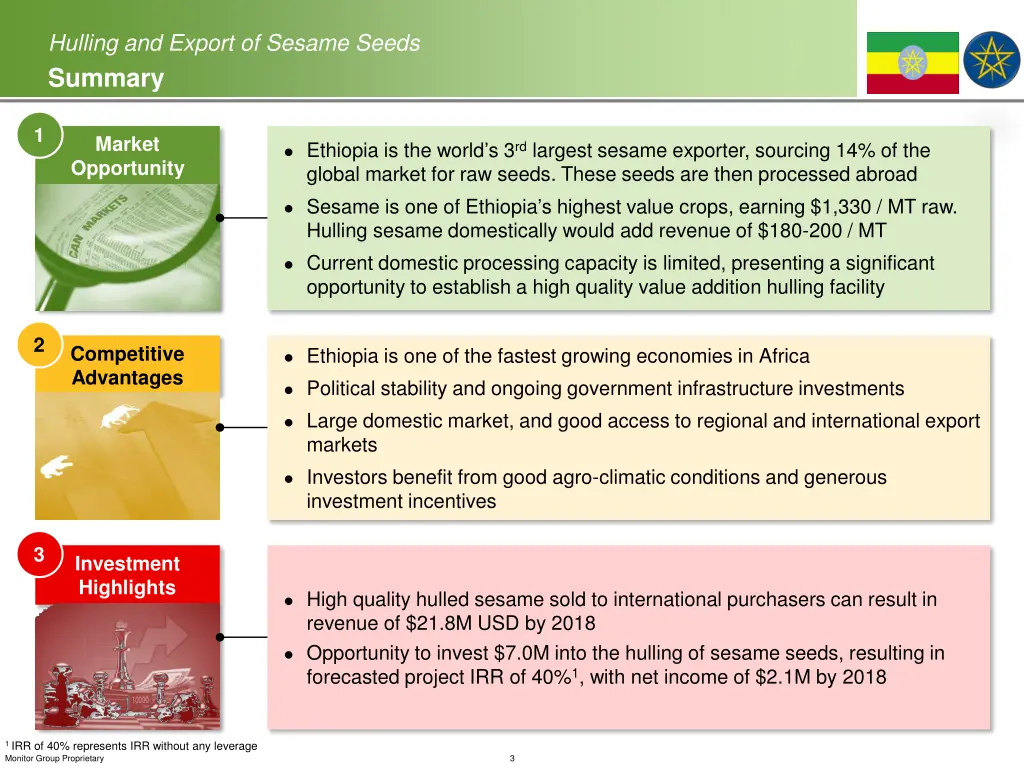 hulling and export of sesame seeds summary