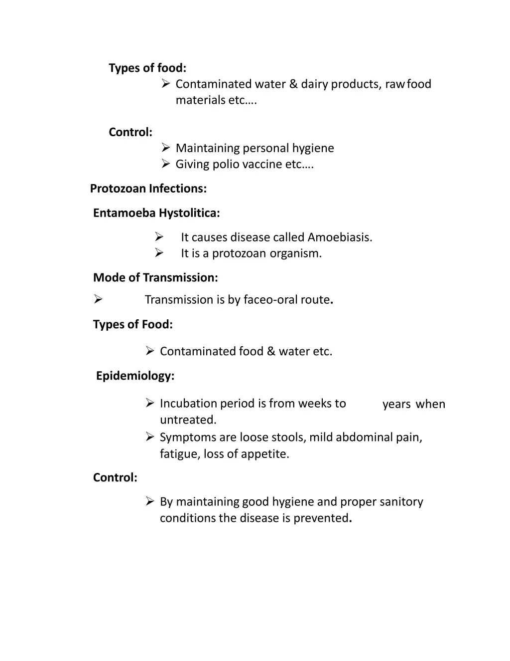 types of food