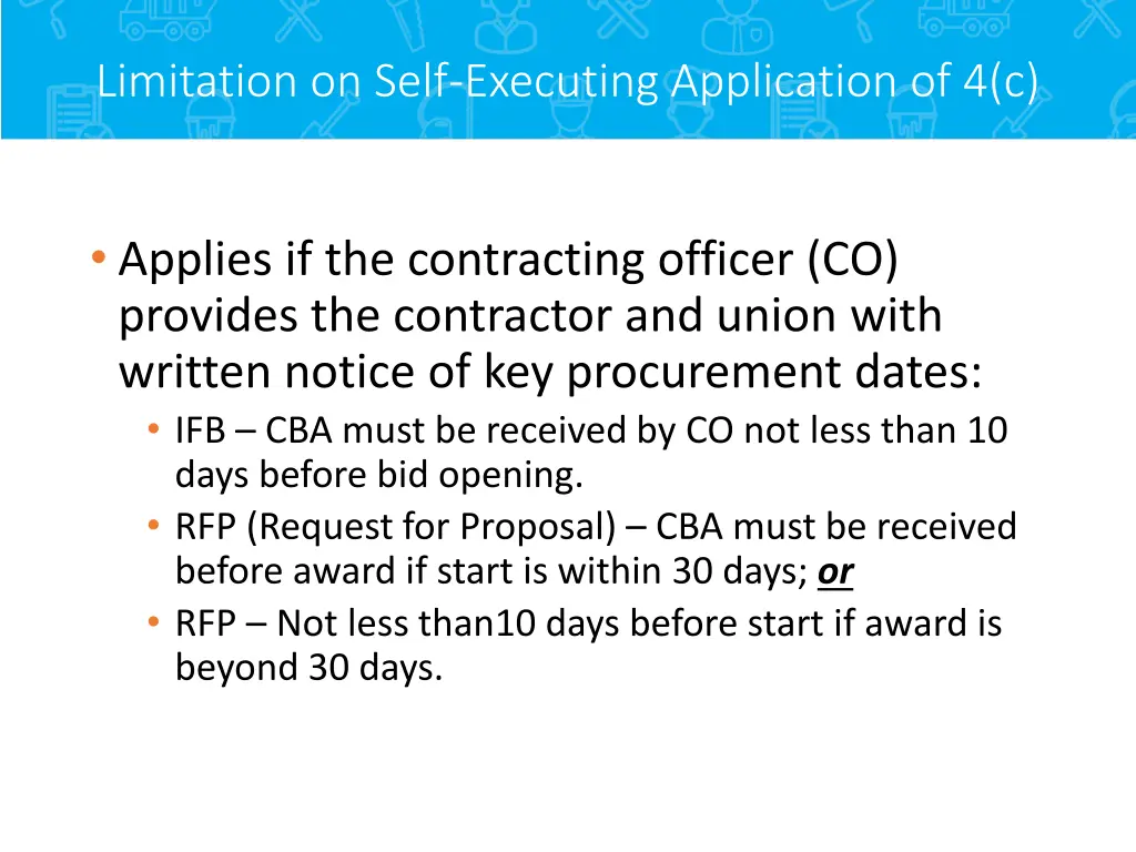 limitation on self executing application of 4 c