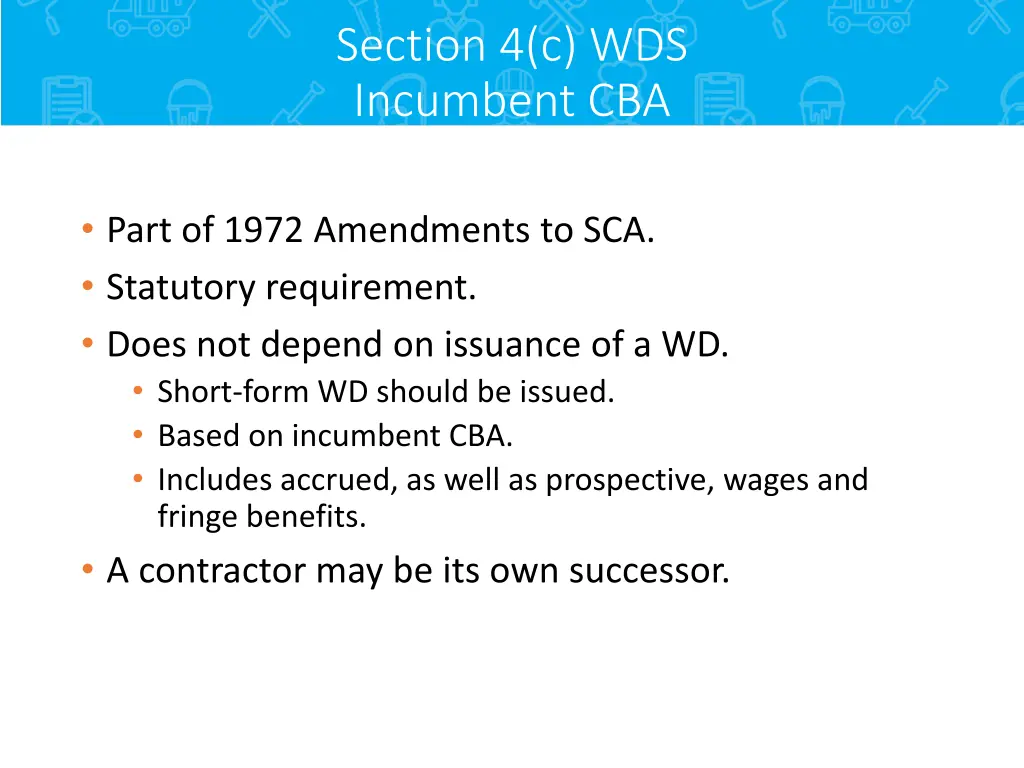 section 4 c wds incumbent cba